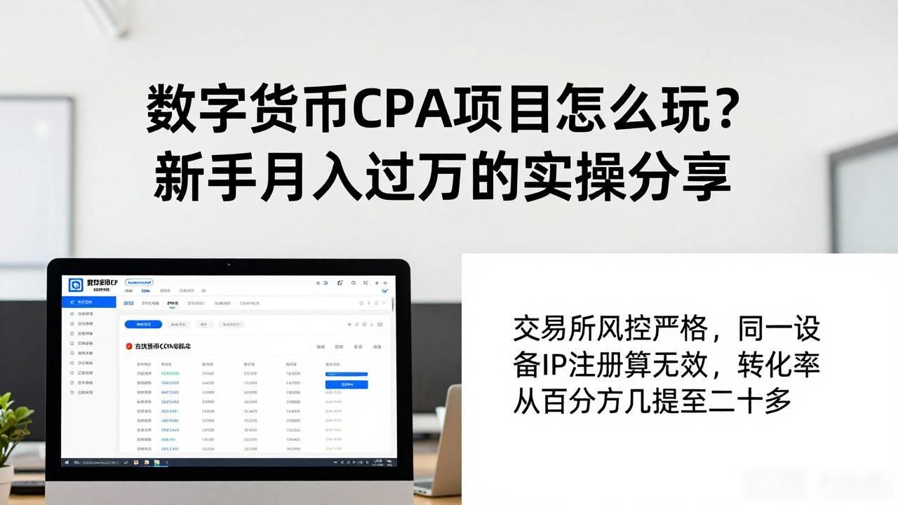 数字货币CPA项目怎么玩?新手月入过万的实操分享